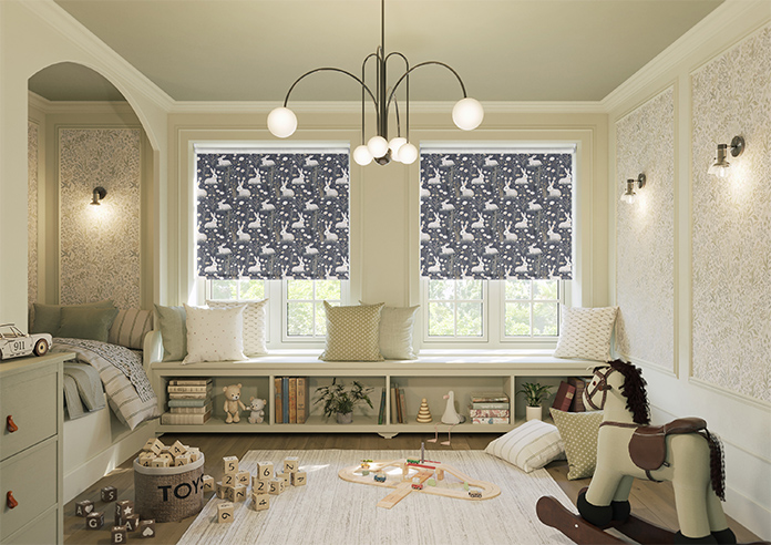 Bunny Meadows, Moonlit Grey - Twist&Fit Roller Blind - Image 8